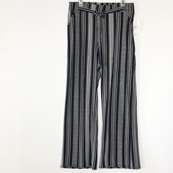 Joe B Black & White  Elastic Tie Waist Pull On Pants X LG New! Soft - Picture 1 of 5